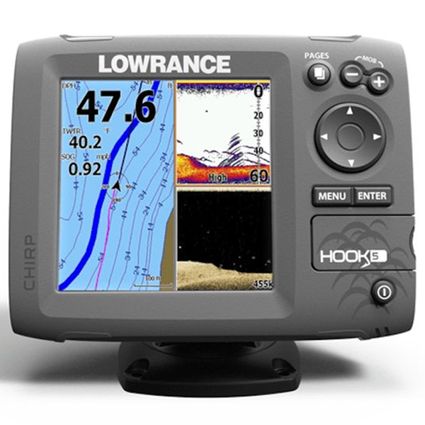 Sonar Lowrance Hook 5 Chirp/DSI + GPS, 60°- 120° a 30° - 55°