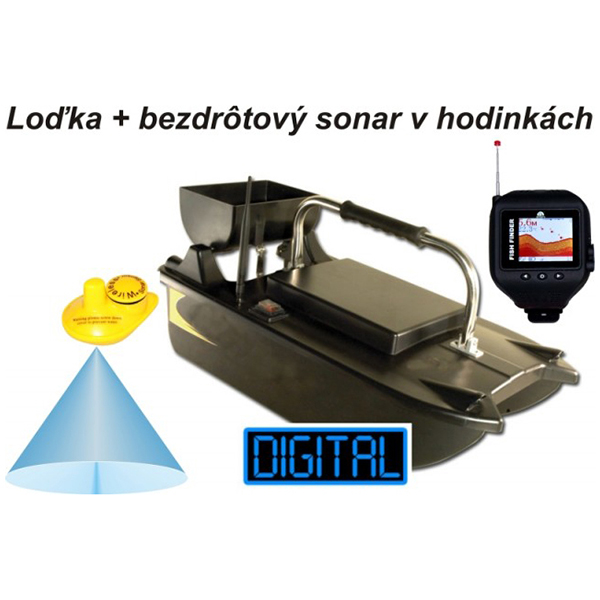 Zavážacia loďka Bait Liner + bezdrôtový sonar v hodinkách