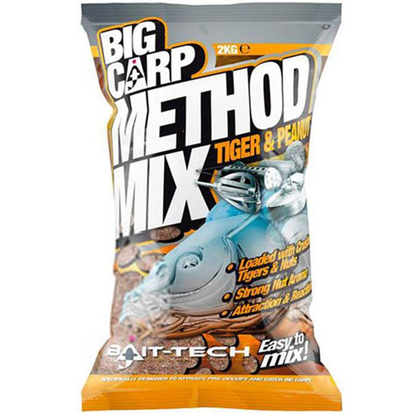 Krmivo Bait-tech Big Carp Method Mix Tiger and Peanut 2kg 