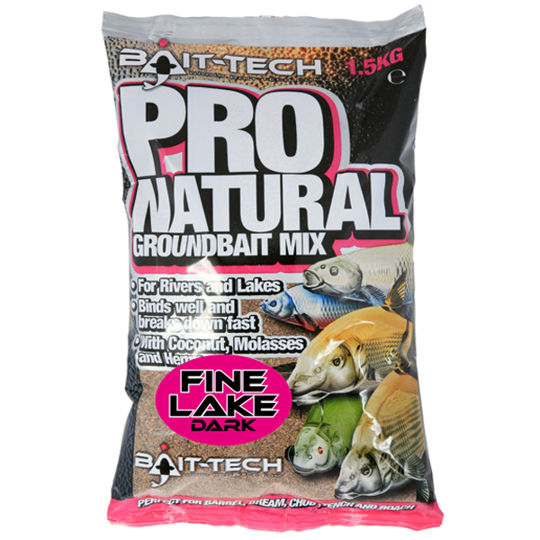 Krmivo Bait-tech Pro Natural Fine Lake Dark Groundbait Mix 1,5kg