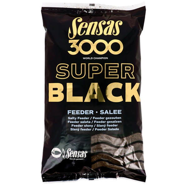 Krmivo Sensas 3000 Super Black Salty Feeder - feeder/čierne/slané
