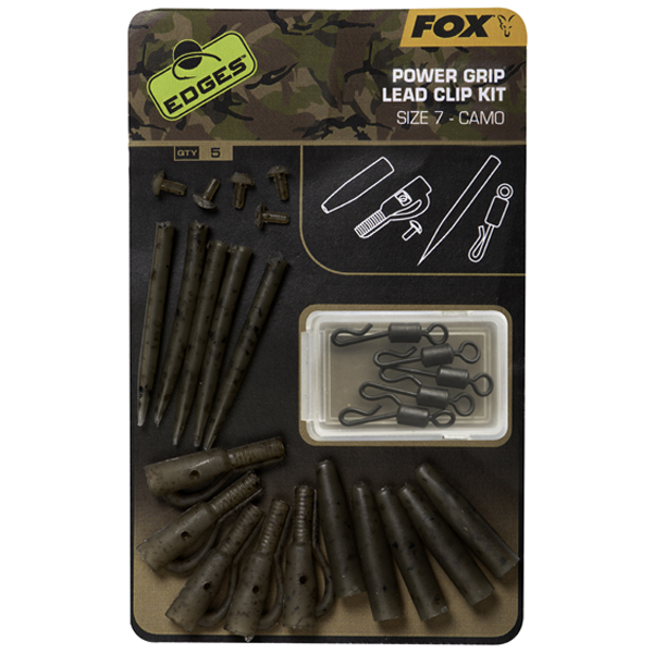 Set klipov na olovo Fox Edges Camo Power Grip Lead Clip Kit