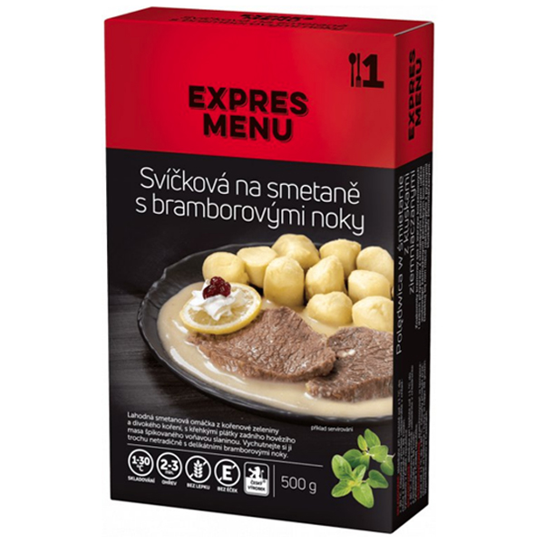 Expres Menu KM Sviečková na smotane so zemiakovými knedličkami