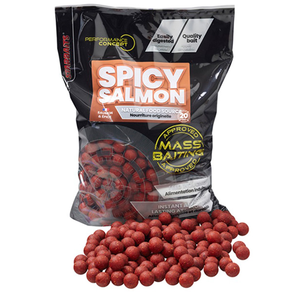 Starbaits Spicy Salmon Mass Baiting 3kg - boilies pre masívne kŕmenie