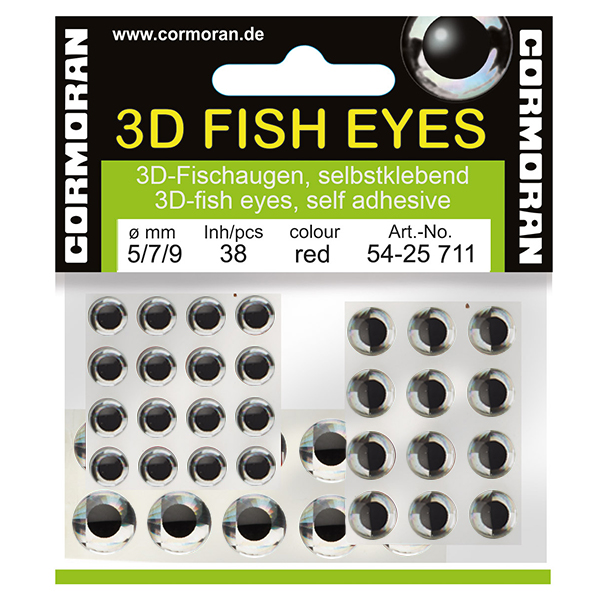 Epoxidové 3D oči Cormoran 5mm - strieborné