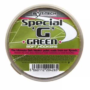 Chytacie mäkčené peletky Bait-tech Special G Green Soft Hookers 6mm