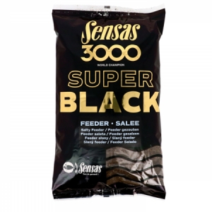 Krmivo Sensas 3000 Super Black Salty Feeder - feeder/čierne/slané