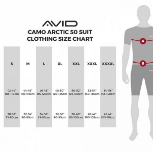 Zimný komplet Avid Carp Arctic 50 Camo Suit - bunda, nohavice